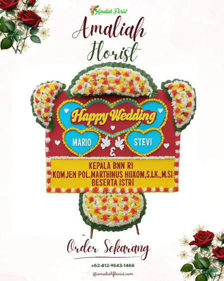 Papan Bunga Pernikahan Mutar Alam